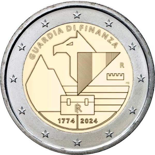 Italy 2 Euro 2024 Guard of Finance obverse